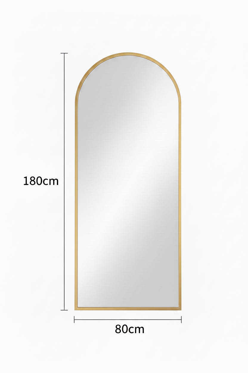 Arched Mirror 180x80cm Gold Frame