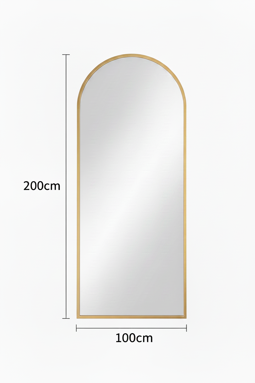 Arched Mirror 200x100cm Gold Frame